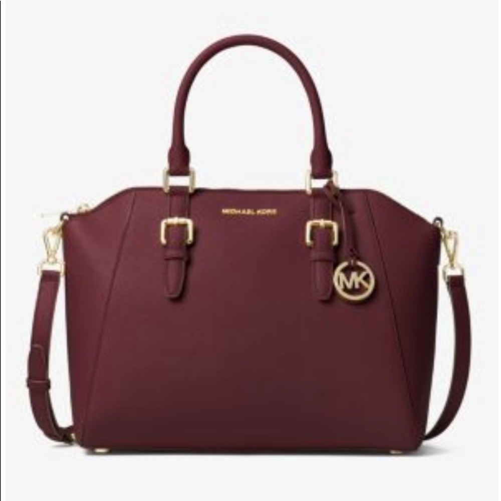 Michael Kors Ciara Large Leather Satchel